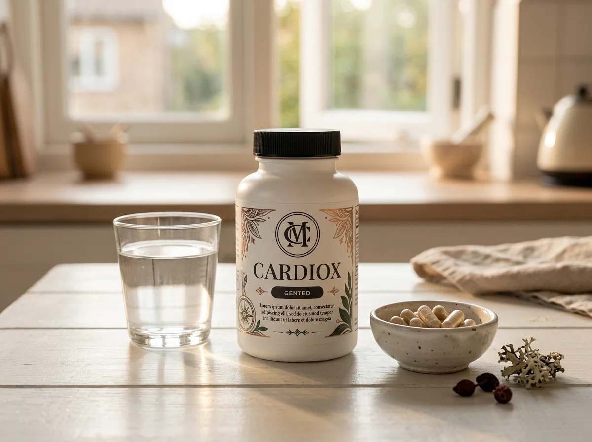 A person holding the CardioX food supplement as part of natural ingredients for vascular support
